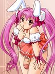  1girl animal_ears bunny_ears chubby decensored di_gi_charat dice futanari hair_ornament long_hair penis pink_hair plump purple_bonus rabi_en_rose short_dress twintails uncensored usada_hikaru 