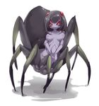  arachne breasts extra_eyes frfr insect_girl monster_girl multiple_eyes no_nose red_eyes spider spider_girl topless 