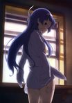  blue_hair bottomless dress_shirt kannagi looking_back nagi-sama oshiri 