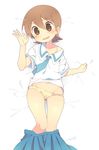  aioi_yuuko artist_request bed blush character_request lying nichijou panties school_uniform tears underwear 