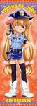  kodomo_no_jikan kokonoe_rin police_uniform stick_poster thighhighs 
