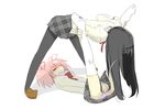  akemi_homura assisted_exposure black_hair black_legwear blush bow closed_eyes covering covering_crotch embarrassed hair_ribbon hairband hinoki_bayashi humiliation kaname_madoka long_hair lying mahou_shoujo_madoka_magica multiple_girls open_mouth panties pantyhose pantyshot pantyshot_(lying) pink_hair pink_panties ribbon rotational_symmetry school_uniform shoes short_hair short_twintails skirt skirt_lift thighhighs twintails underwear upskirt white_legwear 