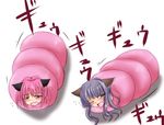  2girls animal_ears blush cat_ears multiple_girls neko open_mouth stuck wintermute_(artist) 