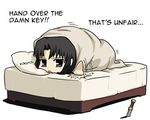  bed blanket kara_no_kyoukai knife pillow ryougi_shiki translated type-moon usataro 