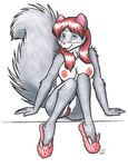  anthro breasts female mammal nipples nude plain_background pussy rodent slippers solo squirrel tachyon tongue white_background 