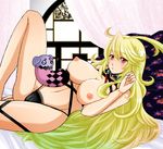  ??? asaki_yukia bed black_thong blonde_hair breasts choker fizz69 gloves large_breasts legs lingerie long_hair long_legs milla_maxwell multicolored_hair navel red_eyes tales_of_(series) tales_of_xillia teepo_(tales) thighs underwear very_long_hair ã£â€šâ€ ã£ââã£ââ€š ã‚†ãã‚ 