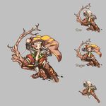  arrow boots bow_(weapon) cloak dragon's_crown drawing_bow elf_(dragon's_crown) gloves holding holding_arrow holding_bow_(weapon) holding_weapon hood knife lowres moyasiwhite multiple_views no_headwear outstretched_arm pixel_art thigh_boots thighhighs variations weapon 