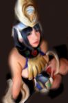  blue_eyes blue_hair citrus_paradisi cosplay hat headdress mace menace queen&#039;s_blade realistic staff 