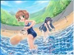  2003 calendar card_captor_sakura daidouji_tomoyo july kinomoto_sakura moonknives swimsuits 