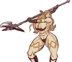  amazon_(dragon&#039;s_crown) amazon_(dragon's_crown) artist_request axe breasts dragon&#039;s_crown dragon's_crown large_breasts muscle muscular_female nipples pubic_hair vanillaware weapon 