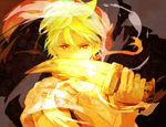  ali_baba_saluja bad_id bad_pixiv_id blonde_hair glowing magi_the_labyrinth_of_magic male_focus nitsui_(nakigao) red_eyes solo weapon 