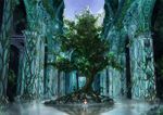  architecture church idolmaster idolmaster_(classic) minase_iori nature scenery solo st._peter's_basilica tree wading water yorimitsu 