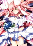  bad_id bad_pixiv_id earth gloves jinichu kaname_madoka long_hair mahou_shoujo_madoka_magica pink_hair planet solo ultimate_madoka yellow_eyes 