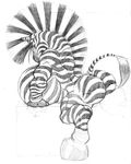  biceps big_breasts breasts butt ear_piercing equine female gideon greyscale huge_breasts hyper mammal monochrome muscles muscular_female piercing plain_background side_boob sketch solo white_background zebra 