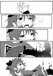  bad_id bad_pixiv_id blood bruise chibi greyscale highres injury long_hair magical_girl mahou_shoujo_madoka_magica monochrome ponytail sakura_kyouko tears uri92 