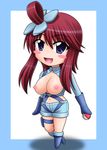  blue_eyes breasts breasts_outside fuuro_(pokemon) gym_leader hair_ornament kei_(milky_well) long_hair naked navel nipples nude open_mouth outside_border poke_ball pokemon pokemon_(game) pokemon_black_and_white pokemon_bw red_hair smile undressing 