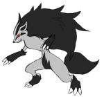  ambiguous_gender black_hair canine hair horrible hybrid hyena lame mammal mightyena nintendo plain_background pok&#233;mon pok&eacute;mon red_eyes simple_background solo transparent_background unknown_artist video_games what_has_science_done zoroark 