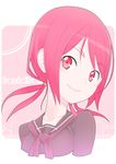  female long_hair nattsu original pink_eyes pink_hair school_uniform serafuku smile solo twintails 