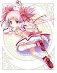  bow_(weapon) gloves kaname_madoka mahou_shoujo_madoka_magica pink_eyes pink_hair shiawase_usagi short_hair solo twintails weapon 