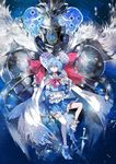  adapted_costume armor blue_eyes blue_hair crown dual_persona mahou_shoujo_madoka_magica miki_sayaka oktavia_von_seckendorff short_hair spoilers susu 