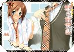  5_nenme_no_houkago blush kantoku necktie open_shirt pantsu scan short_hair 