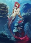  mermaid oppai pink_hair underwater wakkawa 