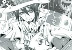  ao_no_exorcist demon dog facial_hair fang flag flags goatee hat mephisto_pheles monochrome 