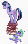  alipes book books cutie_mark dragon equine female feral friendship_is_magic horn male mammal my_little_pony plain_background scalie spike_(mlp) twilight_sparkle_(mlp) unicorn white_background 