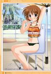  absurdres armpits bikini blush brown_eyes brown_hair chair highres nagase_yutaka navel rinrin_(sister_princess) short_hair sister_princess sitting solo swimsuit tank_top tankini 