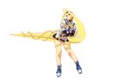  animated_gif attacking blonde guilty_gear millia_rage short_dress sprite very_long_hair 