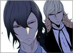  2boys black_hair blonde_hair cadis_etrama_di_raizel formal frankenstein frankenstein, multiple_boys noblesse rai rai, red_eyes suit 