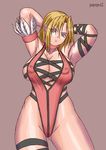  blonde_hair blue_eyes breasts dead_or_alive female large_breasts papepox2 simple_background solo tecmo tina_armstrong 