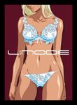  blue_bra blue_panties bra copyright_request doujinshi horibe_hiderou lingerie lowres panties solo underwear underwear_only 