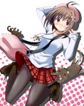  ahoge amlest bag cat dutch_angle hat key necklace pan_(mimi) panchira pantsu pantyhose short_hair skirt 