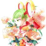  bad_id bad_pixiv_id chinese_clothes detached_sleeves dragon_kid flower green_eyes green_hair huang_baoling shako short_hair solo thighhighs tiger_&amp;_bunny 