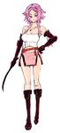  armor boots breasts cleavage hairband inazuma large_breasts long_hair ninja oppai pink_hair purple_eyes sword weapon 