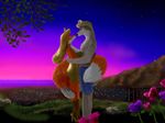  canine couple duo female flower fox high_heels love male mammal night_sky scenic_view unknown_artist wolf 