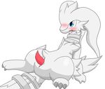  anus blue_eyes blush cute dragon erection legendary_pok&#233;mon male nintendo open_mouth penis pok&#233;mon pokemon reshiram solo tears unknown_artist video_games 