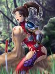  armor black_hair breast_grab erect_nipples forest forrest nipples open_mouth raep sex sword taki torn_clothes 