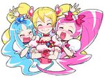  ^_^ bad_id bad_pixiv_id blonde_hair blue_choker blue_hair blush bow brooch choker closed_eyes crossed_arms cure_blossom cure_marine cure_peach earrings fresh_precure! hair_ornament hairpin hanasaki_tsubomi heart heart_hair_ornament heartcatch_precure! jewelry kotomozou kurumi_erika long_hair magical_girl momozono_love multiple_girls oekaki pink_bow pink_choker pink_hair ponytail precure ribbon smile twintails wrist_cuffs 