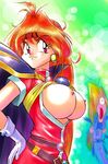  gloves gourry_gabriev lina_inverse nipples oppai red_eyes red_hair slayers the_scream 