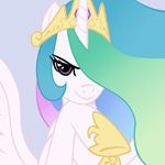  alicorn crown female feral friendship_is_magic hair horn horns horse looking_at_viewer mammal megasweet multi-colored_hair my_little_pony pink_eyes pony princess_celestia_(mlp) purple_eyes rainbow_hair royalty solo tiara white_body winged_unicorn wings 