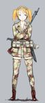  camouflage coh gun k.y. knife long_image machete machine_gun military tall_image twintails weapon 