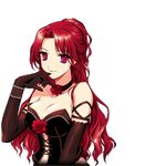  animated animated_gif blinking breasts corset flower game_cg gloves large_breasts long_hair mabinogi red_eyes red_flower red_hair red_rose rose rua solo transparent_background 