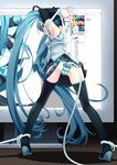  bondage hatsune_miku murakami_suigun pantsu shimapan thighhighs vocaloid 