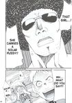  2boys afro azusagawa_tsukino doujinshi greyscale hard_translated kawachi_kyousuke kimigabuchi matsushiro_ken monochrome multiple_boys sunglasses translated watermark what yakitate!!_japan 