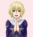  blonde_hair blue_eyes breasts habit medium_breasts mizuse_kouichi nun orsola_aquinas short_hair smile solo to_aru_majutsu_no_index 