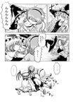  bad_id bad_pixiv_id bomber_grape closed_eyes comic downtown_no_gaki_no_tsukai_ya_arahende!! greyscale hat highres imminent_rape kirisame_marisa kiss komeiji_satori long_hair looking_back monochrome multiple_girls remilia_scarlet surprised touhou translated wings witch_hat yuri 