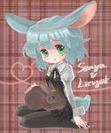  animal_ears bad_id bad_pixiv_id bunny bunny_ears crown green_eyes highres kanna_annu military military_uniform pantyhose sanya_v_litvyak short_hair silver_hair solo strike_witches tail uniform world_witches_series 