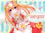  bad_id bad_pixiv_id bow flower nekosugi_(hoshi) original solo stuffed_toy twintails wreath 